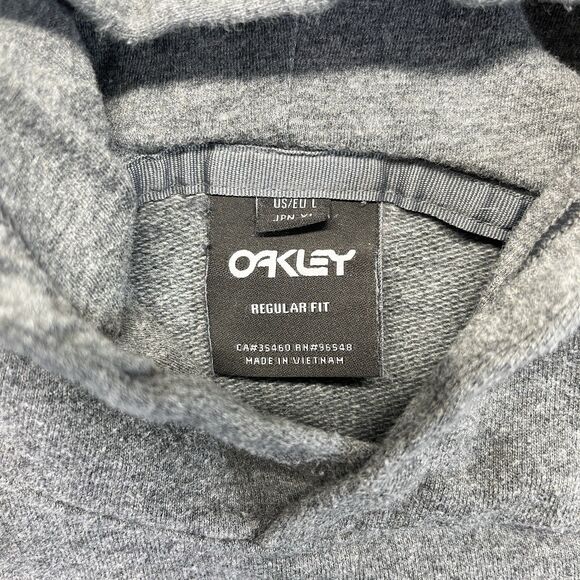 Oakley Hoodie Men’s Large L Grey Pullover Spellout Sweatshirt Regular Fit Y2K - Picture 3 of 7